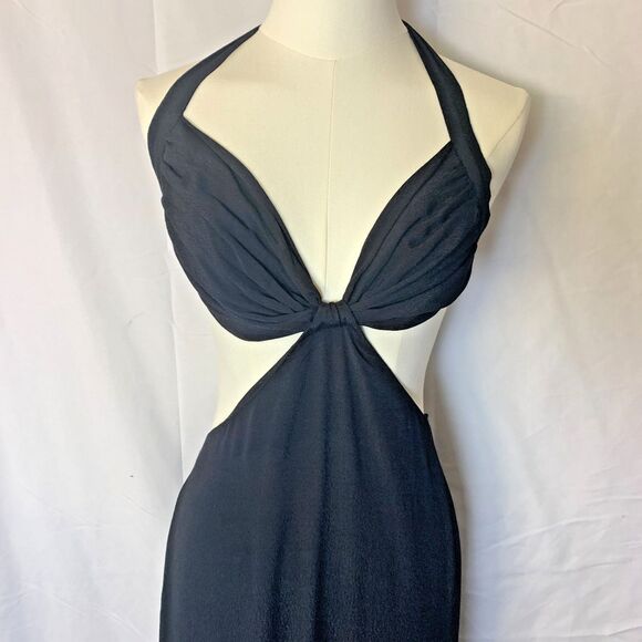 BabyBoo Serinity Black Cut Out Maxi Dress Size M NWT - Picture 2 of 11